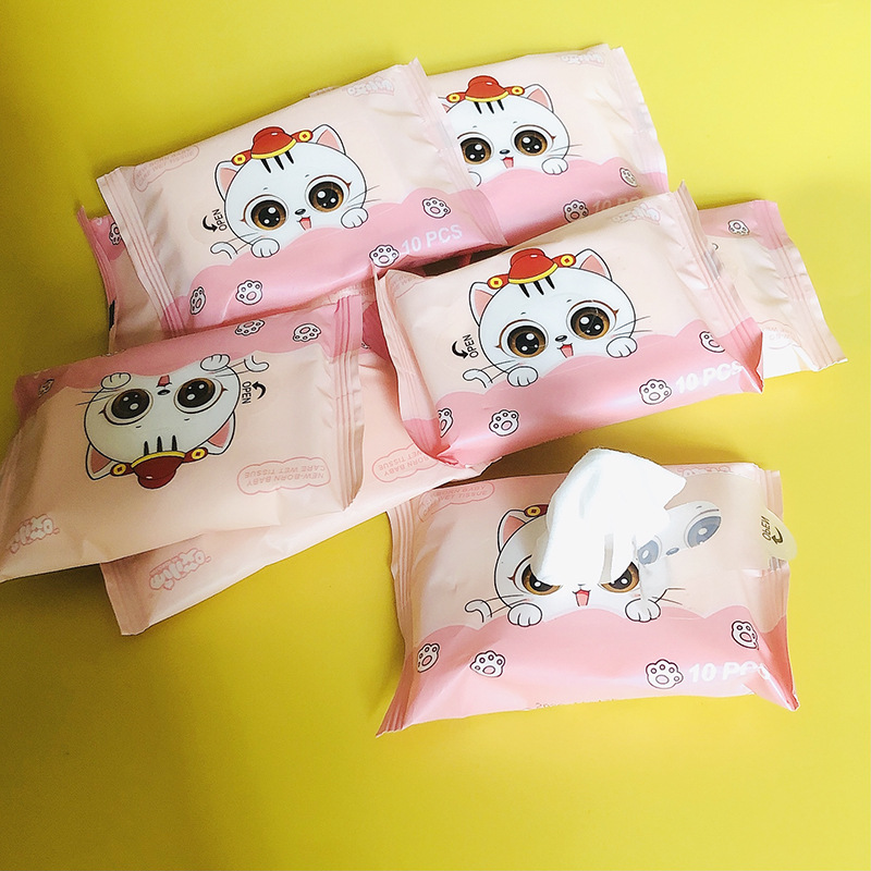 濕巾獨立包裝10抽  嬰兒手口清潔濕巾紙 一次性便攜小包迷你濕巾