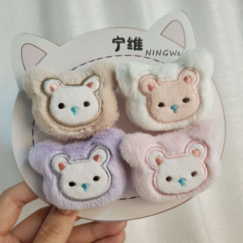 韓国スタイルのぬいぐるみヘッド人形アクセサリーかわいいクマとウサギの人形ブローチ女の子の頭飾り DIY アクセサリー|undefined