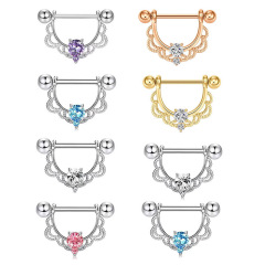 Alibaba.com Popular New U-Shaped Hollow Diamond-Studded Sexy Nipple Ring Stainless Steel Body Piercing Jewelry