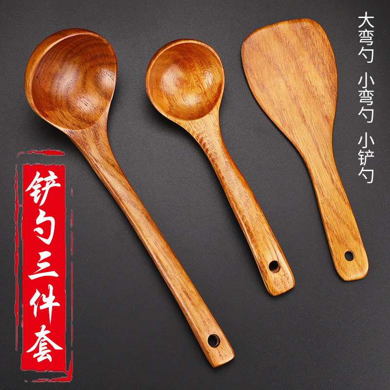 Cuchara de madera cuchara de sopa doméstica cuchara de mango largo cuchara de madera cuchara de arroz cuchara
