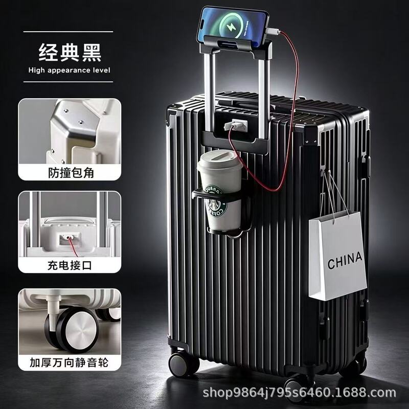 Multifunctional Suitcase 20inch Carry-On Travel Suitcase with Wheels for Women, Large Capacity, Can Accommodate People, Password Lock, Sturdy and Durable