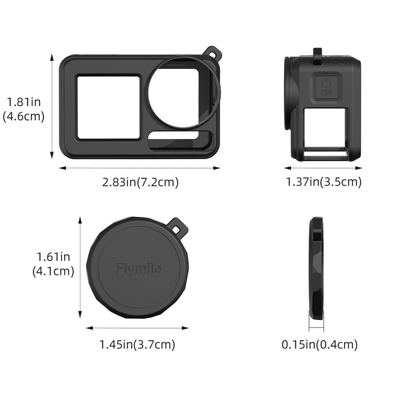 DJI Action5pro/3/4シリコンケース、レンズカバー、本体保護ケース、落下防止ソフトシェル、ラビットケージアクセサリーに適しています。|undefined