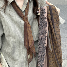 布艺网纱腰果花丝巾项链复古民族风气质毛衣链轻奢高级感项饰批发