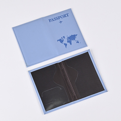 Polyurethane (PU) Plain Weave Flight Map Passport Holder, Passport Cover, PU Leather Passport Case