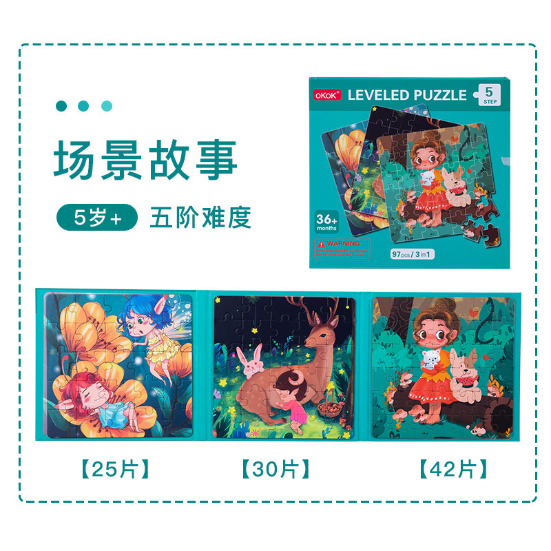 Educación temprana educativa de los niños transfronterizos del CPC del CE tres adentro juguetes magnéticos avanzados del tráfico animal del rompecabezas del libro