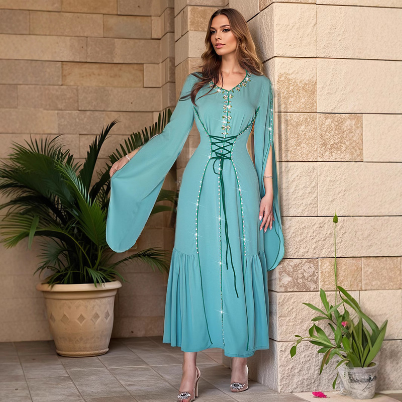 Ba5039 Foreign Trade Fashion Clothing Long Gown with Rhinestones Women's Evening Dress