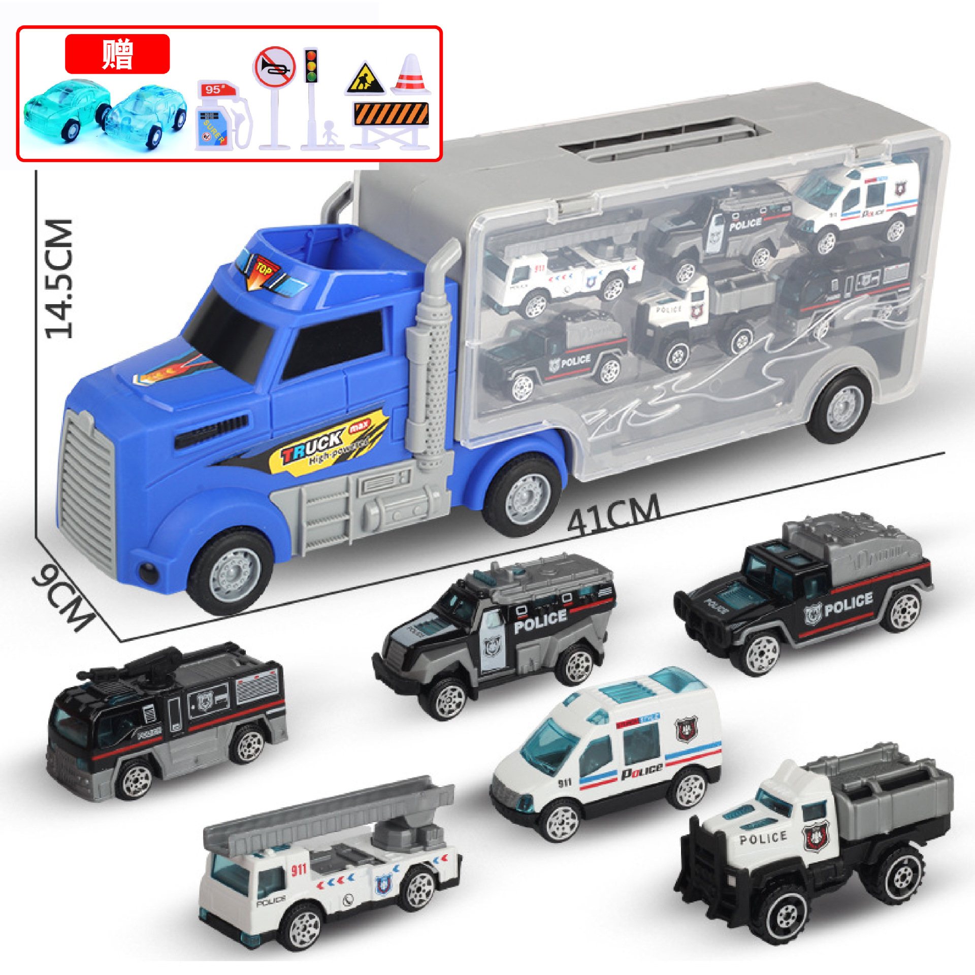 Coche de juguete para niños gran contenedor de almacenamiento carro de aleación de simulación de ingeniería de bomberos coche de operación militar al por mayor