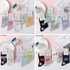 秋冬新款男女士休閒運動中筒棉襪韓版小清新學院風潮流學生運動襪