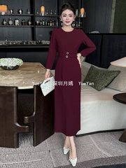 深圳南油女装优雅气质年轻礼服连衣裙秋季 腰间设计穿出属于