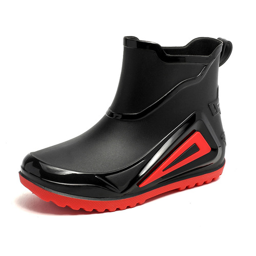 跨境时尚机车风炫酷童雨鞋外穿百搭舒适亲子鞋户外露营防水鞋男女