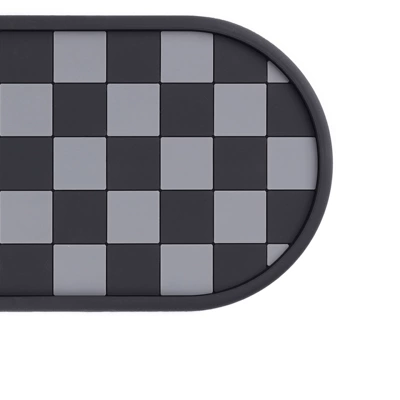 New car anti-slip mat, designed for the center console and dashboard, made of heat-resistant PVC, and featuring multiple functions for holding phones and other items (Anti-slip mat) - black-and-gray-grid