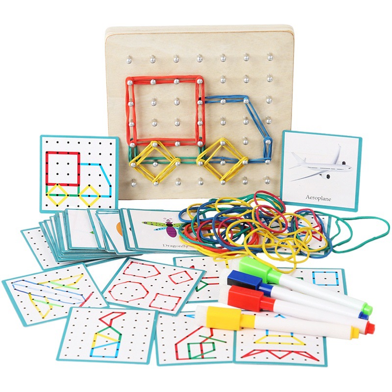 Montessori enseñanza ayudas tablero de guardería kindergarten medio y gran clase material geométrico figura rompecabezas juguetes educativos de los niños