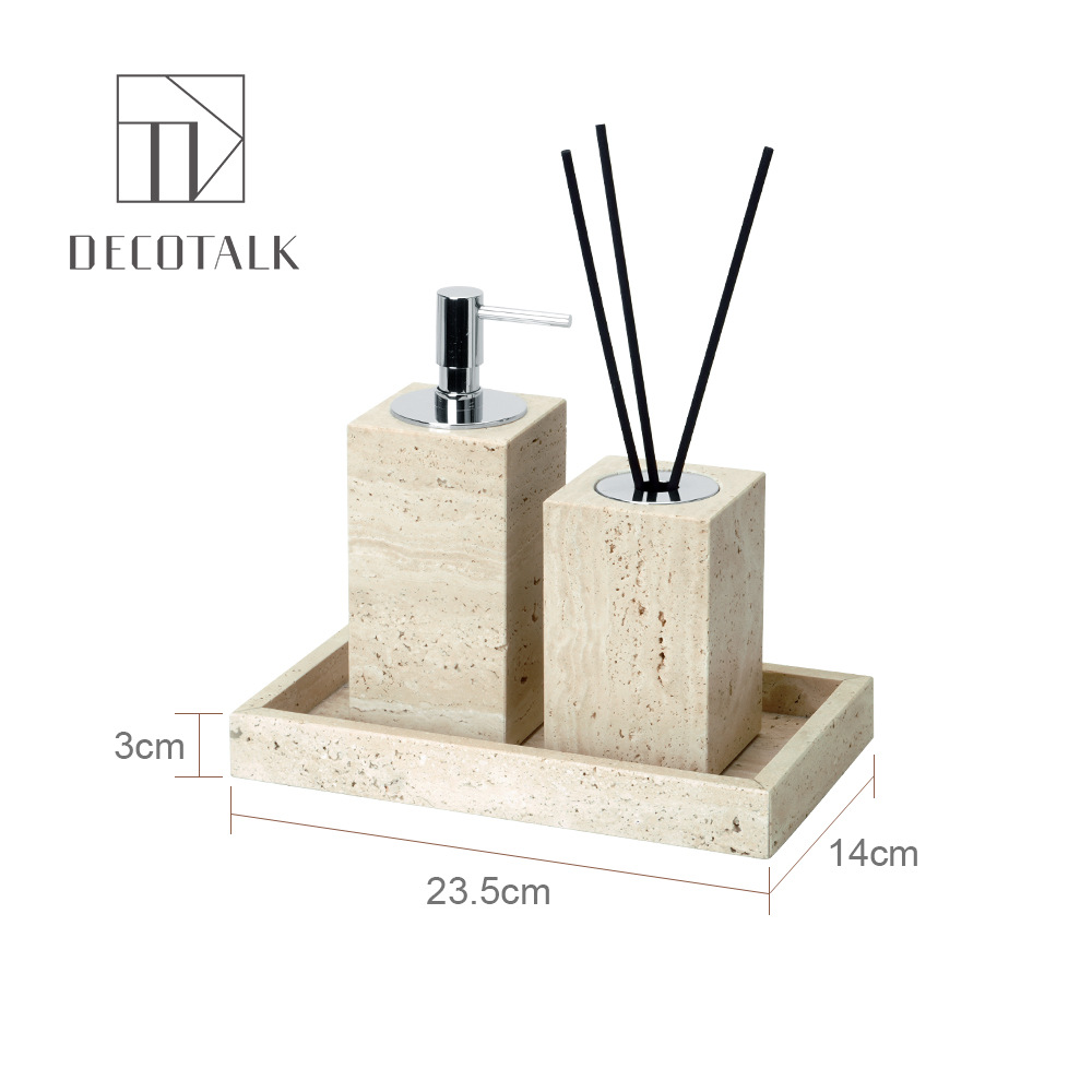 Huangdong Stone Baño de baño de cinco piezas conjunto de lavado conjunto de inodoro de mármol bandeja modelo decoración de la habitación "Viento silencioso"