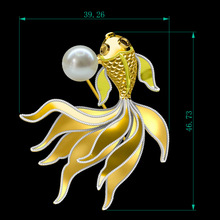 宋锦珐琅非遗DIY螺钿珐琅仿点翠滴油国风锦鲤戏珠胸针空托B3614