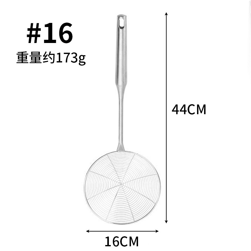 Colador de alambre de acero inoxidable Colador de olla caliente de cocina Colador de albóndigas Fideos Cuchara de mango largo Escurrir en casa Colador de pimienta