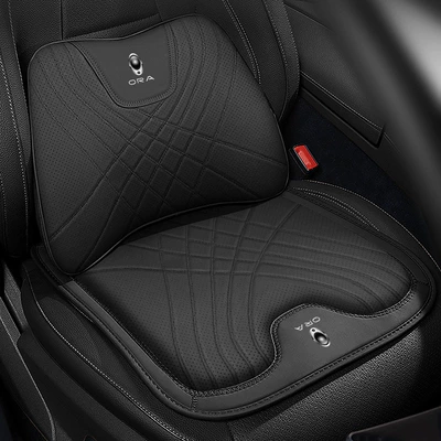 Euler Car Seat Cushion Black Cat/White, Waist support - noble-black-seat-cushion-lumbar-support