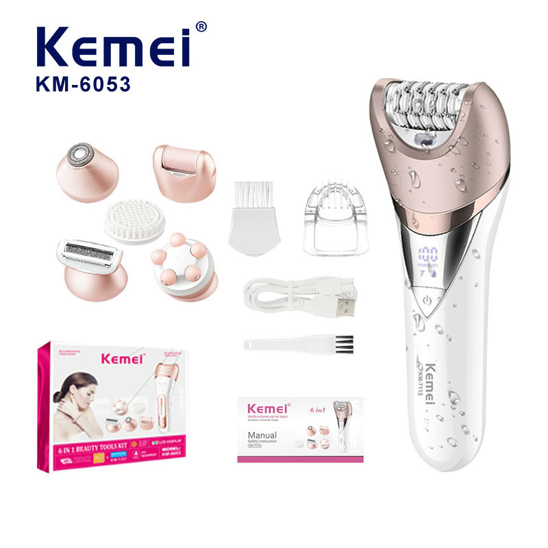 Komei afeitador transfronterizo KM - 6053 cortadora privada multifuncional depilación eléctrica 6 en 1 lavable