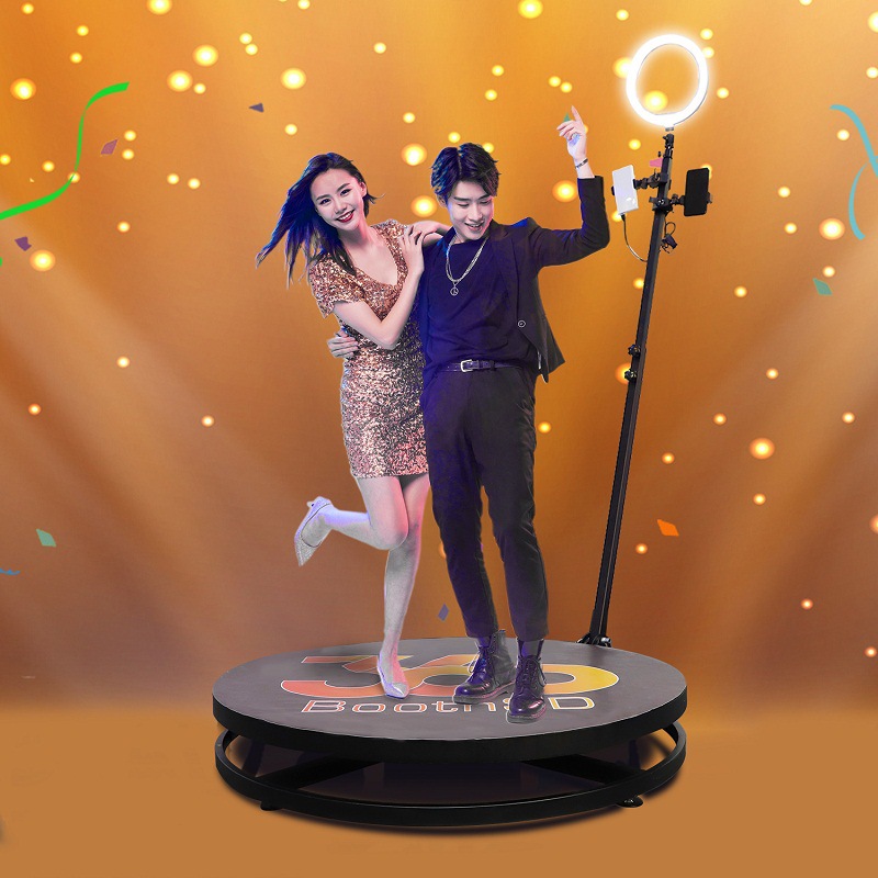 360 grados panorámicos surround photobooth broadcast en vivo soporte 3D modelado giratorio estación de fotografía en línea exhibición de disparo