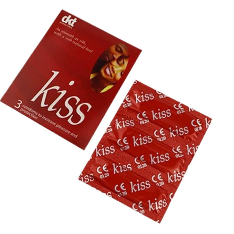 Презервативы Kiss English в длинной упаковке, готовые к экспорту, гладкая поверхность, высокая степень смазки