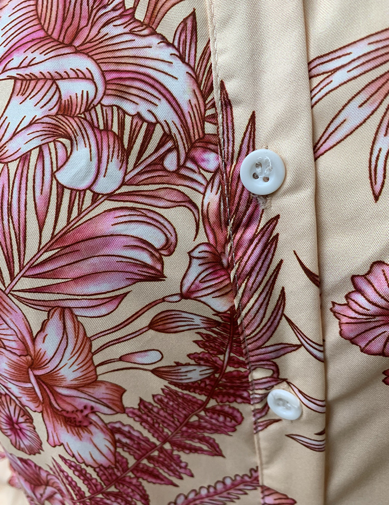 camisa de manga larga con estampado de flores pantalones de pierna ancha conjunto de dos piezas NSONF139716