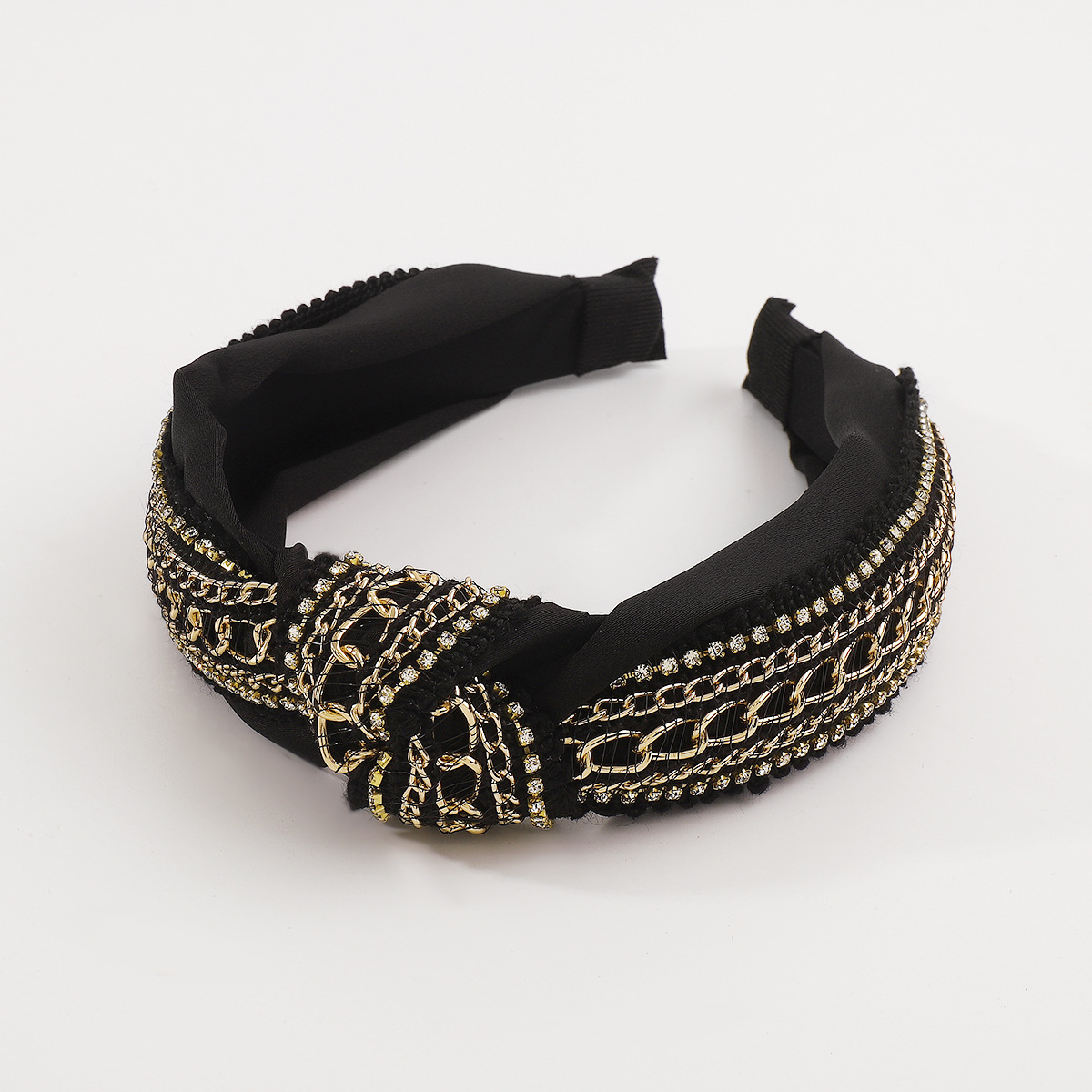 Fashion Geometric Cloth Knot Inlay Artificial Rhinestones Hair Band display picture 4