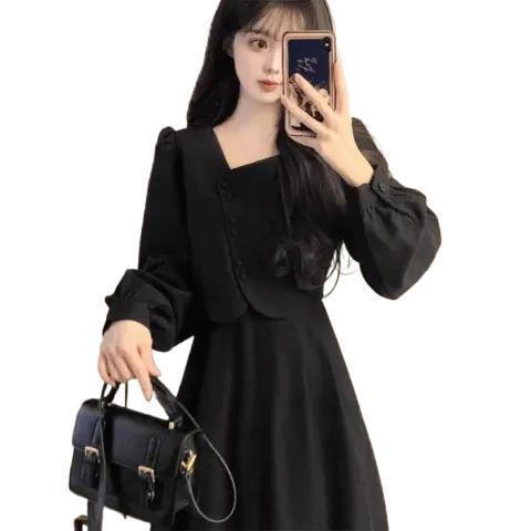 大码法式复古赫本风红色连衣裙女秋冬微胖mm收腰显瘦敬酒礼服长裙|undefined