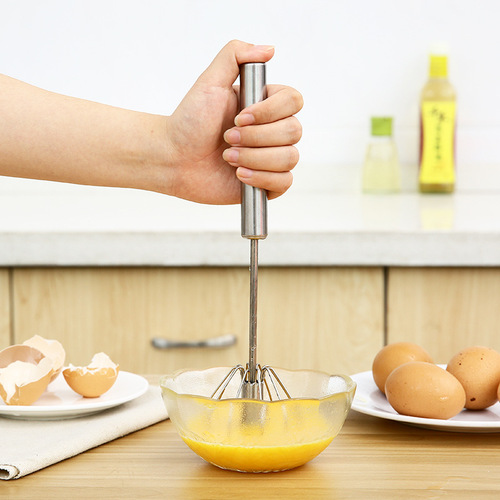 Manual semi-automatic stainless steel egg beater household kitchen small mixer whipped cream eggs baking tool