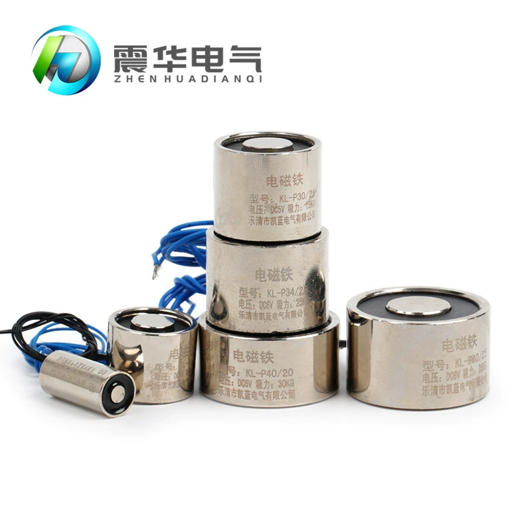 В наличии присоска Электромагнит круглый миниатюрный мощный Электромагнит постоянного тока P20/15p2 5/20p6 5/30