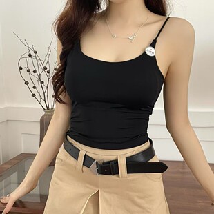 Liquid Foundation Base All-match Soft Waxy Skin-friendly Sling Sexy Deep V Lace Edge Hollow Fixed Cup Ice Silk Beautiful Back