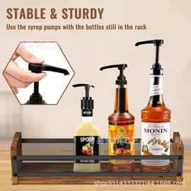 跨境木质台面咖啡糖浆架收纳架家用桌面咖啡站收纳架酒瓶展示架