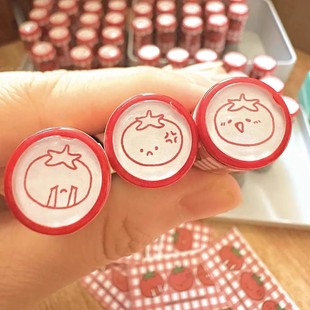 New Angry Little Tomato Handbook Seal Girl Heart Student Handbook DIY Cartoon Creative Seal for Best Friend
