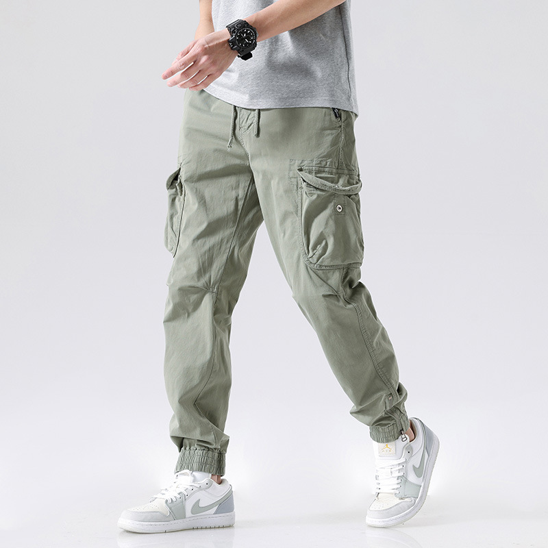 2025 Men's New Cargo Pants Summer New Loose Multi-Pocket Sports Jogger Casual Trendy Brand Long Pants