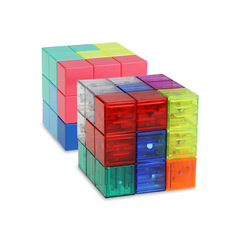 Yongjun Magnetic Magic Cube Building Blocks Sombo Cube Children's Magnetic Puzzles Assembly Toy Lu Ban Brain Teaser for Boys