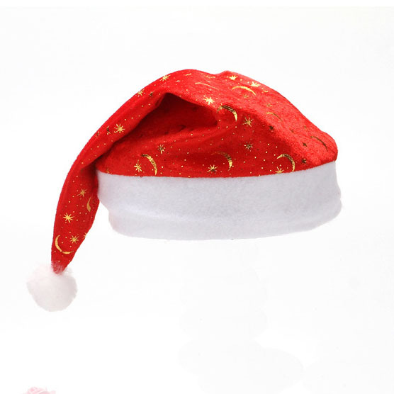 金丝绒烫金星月圣诞帽