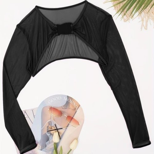 Multicolored Sexy Triangular One-Piece Swimsuit for Women, European and American Style Long-Sleeved Sheer Hot Spring Bikini Set