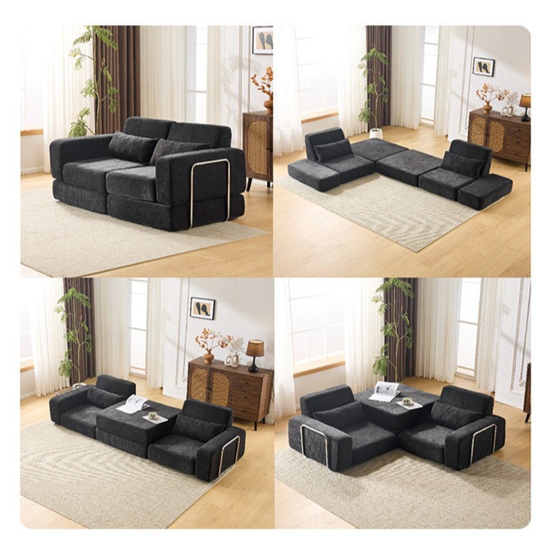 Módulo de compresión de vacío sofá cama pequeño tipo de casa sofá recto plegable combinación de tofu bloques de tela sofá personalizado