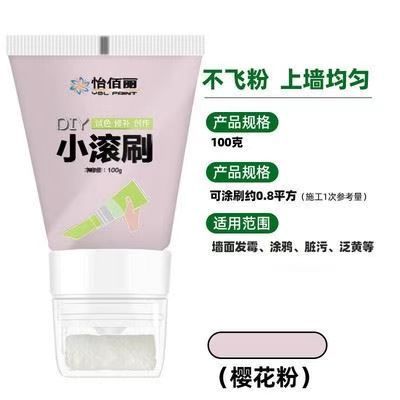 Pintura de reparación de pared con rodillo estilo TikTok, pintura blanca de renovación con mini rodillo