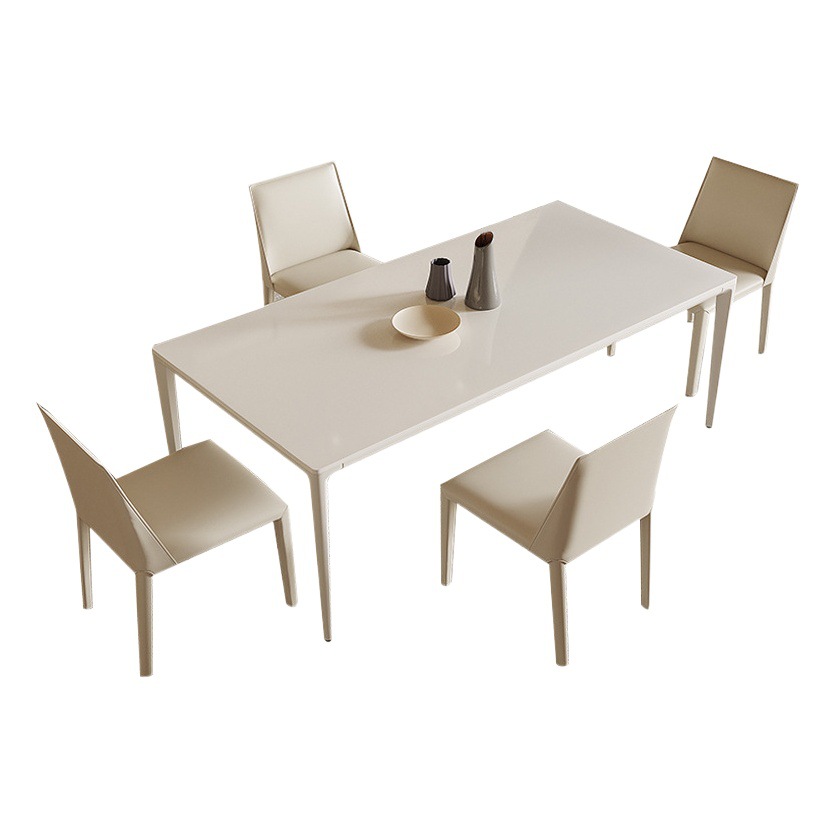 Mesa de comedor y silla de estilo crema combinación minimalista moderno hogar pequeño apartamento mesa de comedor rectangular minimalista italiano