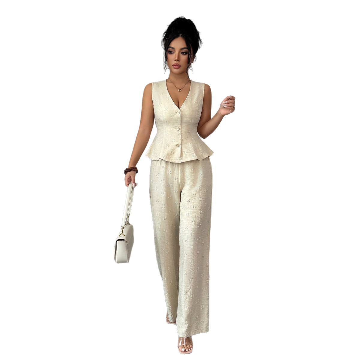 Women's Slim Fit Denim Style Suit Commuter Solid Color Spring Summer Collection Stay Stylish And Comfortable_ecoleips.com