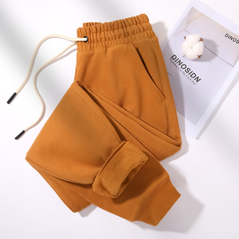 High-End 470g Heavy Cotton Sweatpants for Women, Thickened Sports Casual Pants, Cotton Cuffed Pants, Trendy Brand Sweatpants