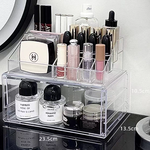 Transparent style [single drawer + lipstick stand]
