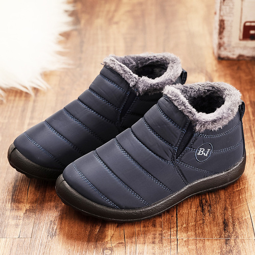 Women's winter new large size cross-border cotton shoes, padded and thick snow boots for women, unisex low-top warm cotton boots