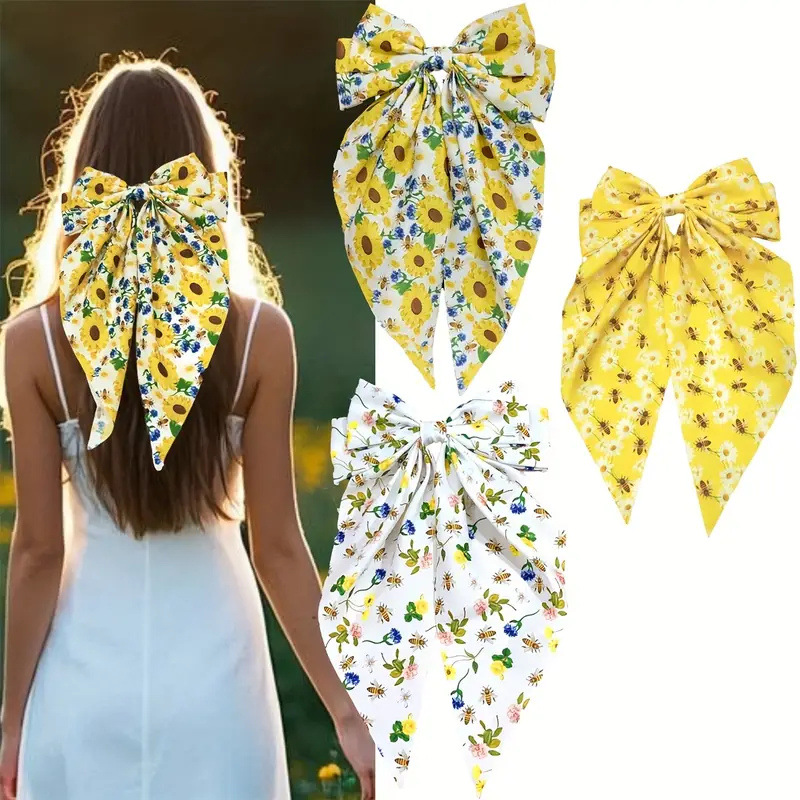 35g Weight Hair Clip Hair Accessories Type 1 Piece Quantity Pastoral Women's Sunflower Cloth Hair Clip