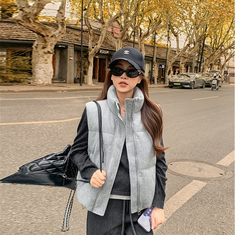 Winter vest with down
