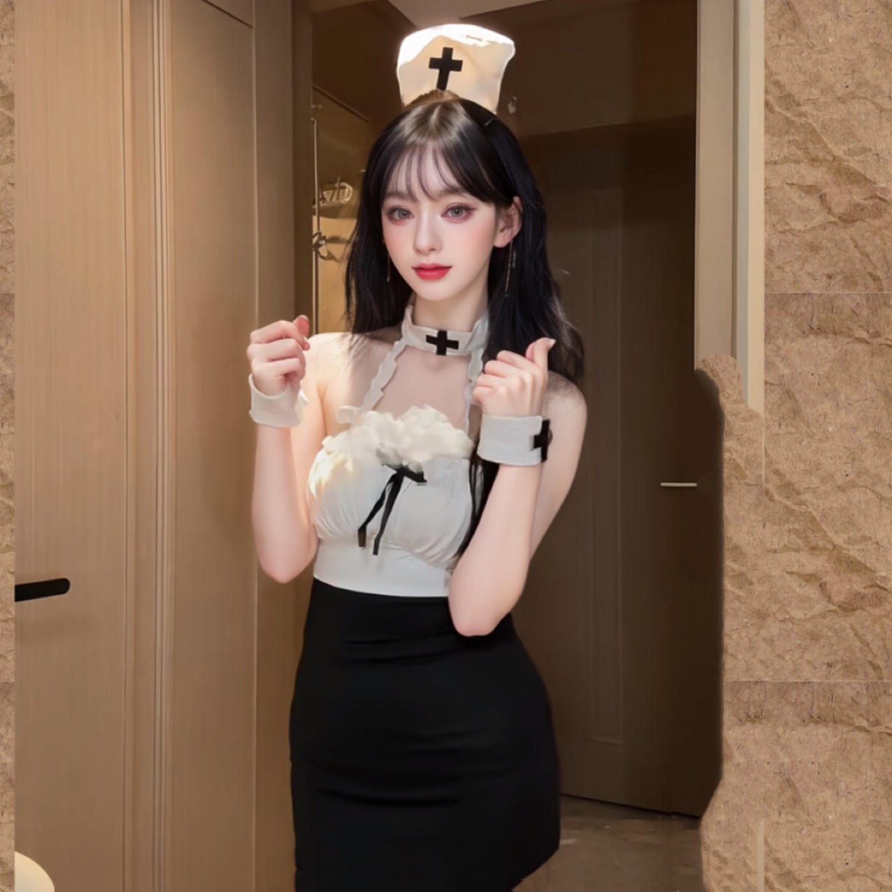 Jifeiman Sexy Underwear Sexy Nurse Uniform Pure Desire Secretary suit Emotional Pajamas Bed Abstinence qqny