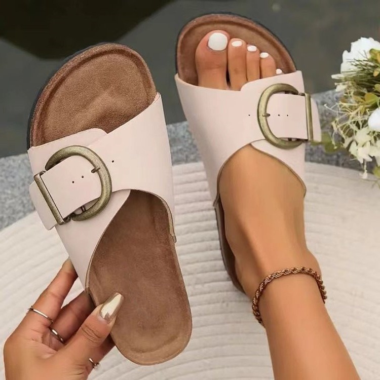 Thick-Soled Platform Slippers Women, New Summer Fashion Belt Buckle Open-Toe Sandals For Women_voghion.com