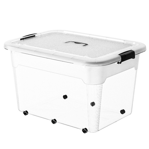 Factory Wholesale Waterproof and Moisture-Proof Plastic Box Transparent Color Storage Box Thick Large Organizing Box Handheld Storage Box