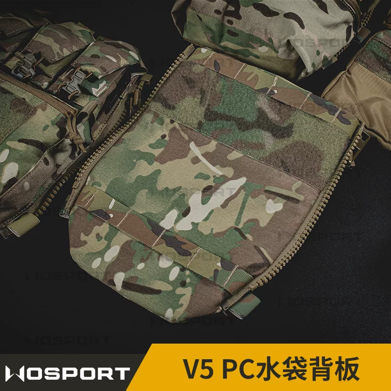Большой объем WOSPORT с двусторонней молнией, расширяемый режим, V5, ПК камуфляжный водяной мешок, задняя панель