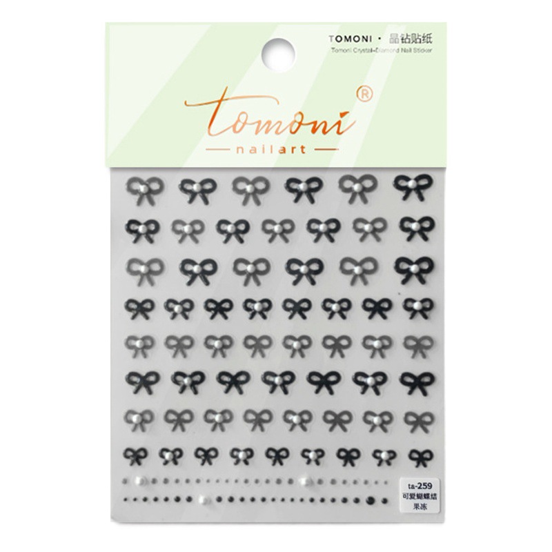 Tomoni marca tata cooperación cristal diamante uñas pegatinas japonés lindo uñas pegatinas uñas arco TA256