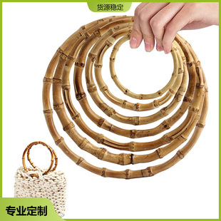 Manufacturer's High-End Professional Customized Popular Round Bamboo Handle Bag Bamboo Bracelet Women's Bag Round Bamboo Handle Customized Model